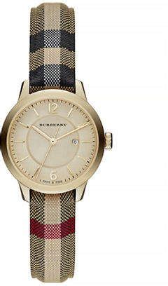 burberry classic round analog leather watch|burberry female watches.